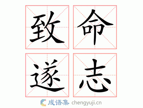 拼音:zhì mìng suì zhì 繁体:致命遂志 结构: 五笔: 近义词